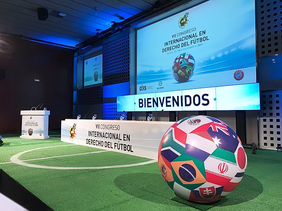 DISEÑO y MONTAJE del EVENTO  VII Congreso Internacional de Derecho en el Fútbol – Real Federación Española de Fútbol – Las Rozas – Madrid
